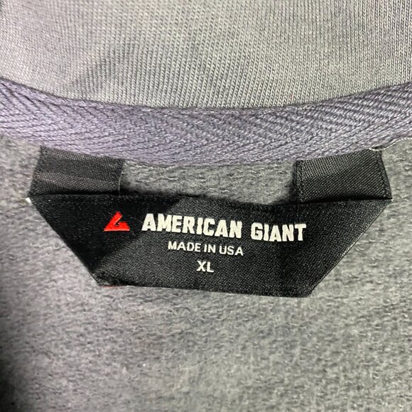 American Giant Jacket Sweatshirt Men's XL Gray Moto Full Zip Sweater Made in USA - Picture 10 of 15